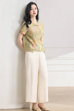 Vesper 2-Piece Green Yellow Pattern Cheongsam Set
