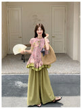 Jasmine 2-Piece Floral Ruffle Cheongsam Set