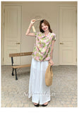 Dazzle 2-Piece Printed Cheongsam Top Set