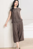 Odette 2-Piece Rose Brown Red Cheongsam Set