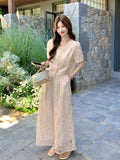 Gina 2-Piece Lace Embroidered Cheongsam Set