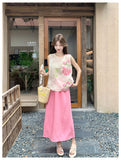 Genevieve 2-Piece Pink Print Cheongsam Set