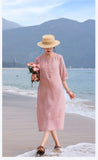 Noble Beguiling Embroidered A Line Elegant Cheongsam Qipao Dress