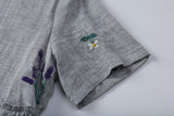Aster Gray Textured Embroidery Cheongsam Dress