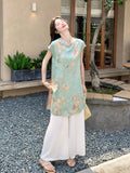 Queen 2-Piece Floral Print Cheongsam Top