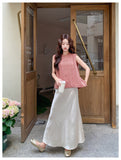 Galaxy 2-Piece Textured Sleeveless Top Set Cheongsam
