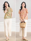 Vesper 2-Piece Green Yellow Pattern Cheongsam Set