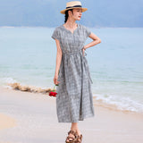 Leonora Pure Black White Checkered Elegant Cheongsam Qipao Dress