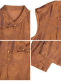 Vogue 2-Piece Yellow Brown Flower Cheongsam Set