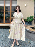 Pinnacle Milan Almond Floral Cheongsam Dress