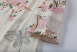 Villa Peach Shadow Embroidered Cheongsam Dress