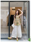 Kalina 2-Piece Embroidered Top and Pants Set Cheongsam