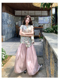 Anastasia 2-Piece Print Wide-Leg Cheongsam Set