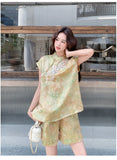 Arcturus 2-Piece Oil Painting Sleeveless Top Cheongsam