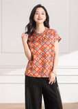 Atelier Red Yellow Jacquard Cheongsam Top