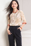 Dame Pink Yellow Pattern Cheongsam Top