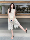Gwen 2-Piece Lace Embroidered Cheongsam Set