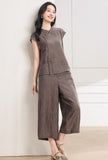 Odette 2-Piece Rose Brown Red Cheongsam Set