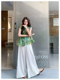 Zen 2-Piece Printed Top and Pants Set Cheongsam