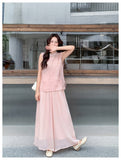 Xandra 2-Piece Pink Jacquard Cheongsam Set