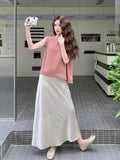 Galaxy 2-Piece Textured Sleeveless Top Set Cheongsam