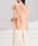 Theodora Yellow Green Short Sleeve Cheongsam Top