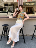 Opulence 2-Piece Floral Print Cheongsam Set