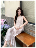 Larissa 2-Piece Embroidered Mesh Cheongsam Set
