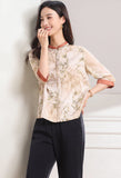 Dame Pink Yellow Pattern Cheongsam Top
