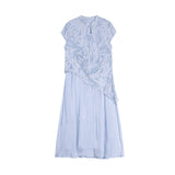 Hematite Light Sky Blue Cheongsam Dress