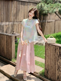 Vega 2-Piece Printed Cheongsam Top