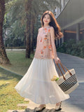 Primula 2-Piece Printed Mesh Cheongsam Set