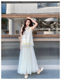 Pansy 2-Piece Lace Sleeveless Cheongsam Set