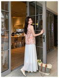 Primula 2-Piece Printed Mesh Cheongsam Set