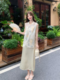Nina 2-Piece Floral Embroidered Cheongsam Set