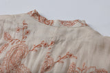 Nicolette Apricot Cashew Embroidery Cheongsam Dress