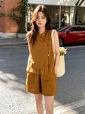 Tranquil 2-Piece Asymmetrical Ruffle Cheongsam Set