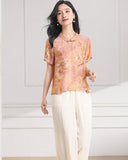 Vesper 2-Piece Green Yellow Pattern Cheongsam Set