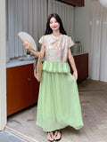 Sirius 2-Piece Lace Jacquard Cheongsam Set