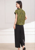 Hortensia 2-Piece Yellow Green Pattern Cheongsam Set