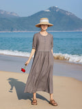 Taya Deep Space Gray Lace Cheongsam Dress