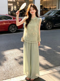 Begonia 2-Piece Embroidered Lace Vest Set Cheongsam