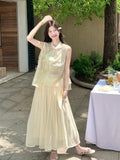 Peach 2-Piece Embroidered Top Set Cheongsam