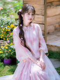 Sunflower 2-Piece Gradient Peach Pink Cheongsam Top