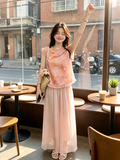 Cora 2-Piece Pink Floral Cheongsam Set