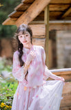 Sunflower 2-Piece Gradient Peach Pink Cheongsam Top