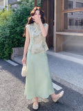 Majesty 2-Piece Embroidered Satin Cheongsam Set