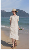 Ava Elevated Embroidered Frog Buttons Elegant Cheongsam Qipao Dress