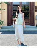 Iolanda 2-Piece Printed Vest Cheongsam Set
