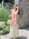Chateau 2-Piece Pink Mandarin-Collar Cheongsam Top